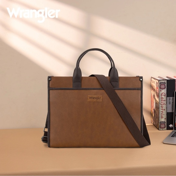 Wrangler Carry-All Large Tote Work Tote /Crossbody - Brown-Coffee - Picture 1 of 6